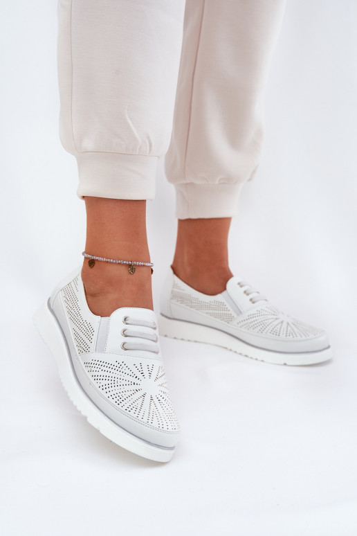 boty  Slip-on vzor s ažurovými prvky bílé Azethia boty  Slip-on vzor s ažurovými prvky bílé Azethia