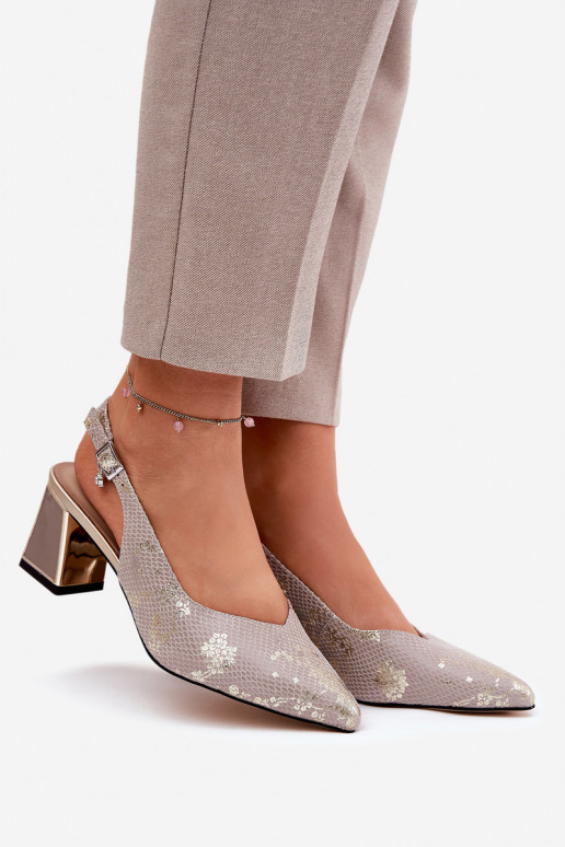 Dámské sandály na vysokém podpatku Ze Szpiczastymi Noskami Vinceza 66733 zlaté-stříbrné barvy  Dámské sandály na vysokém podpatku Ze Szpiczastymi Noskami Vinceza 66733 zlaté-stříbrné barvy