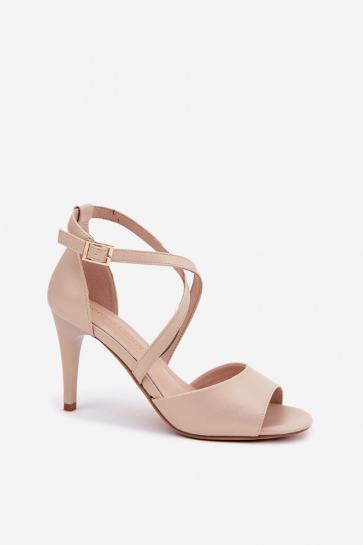 módní sandály s tenkými podpatky zlaté barvy Loressa módní sandály s tenkými podpatky zlaté barvy Loressa