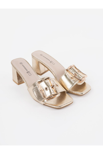 Tweedowe  Pantofle na podpatku 2