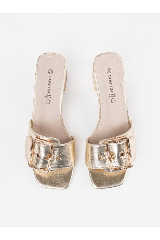 Tweedowe  Pantofle na podpatku Tweedowe  Pantofle na podpatku