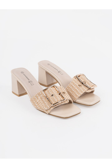 Tweedowe  Pantofle na podpatku 2