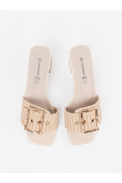 Tweedowe  Pantofle na podpatku Tweedowe  Pantofle na podpatku