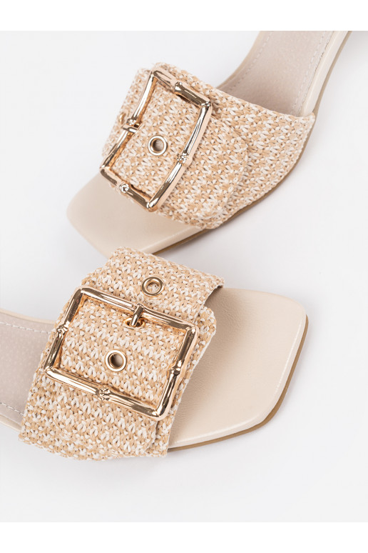 Tweedowe  Pantofle na podpatku Tweedowe  Pantofle na podpatku