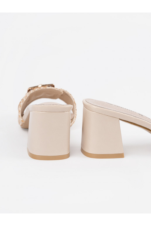 Tweedowe  Pantofle na podpatku Tweedowe  Pantofle na podpatku