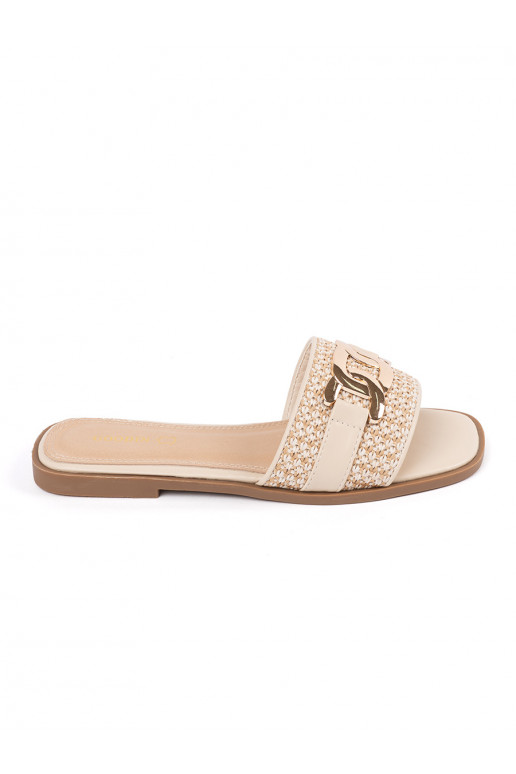 béžové Pantofle   béžové Pantofle