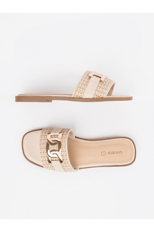 béžové Pantofle   béžové Pantofle