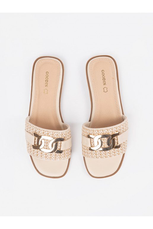 béžové Pantofle   béžové Pantofle