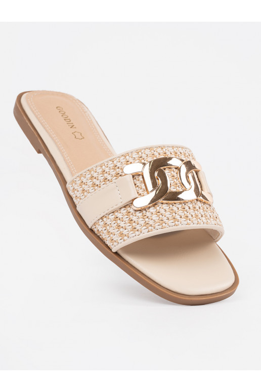 béžové Pantofle   béžové Pantofle