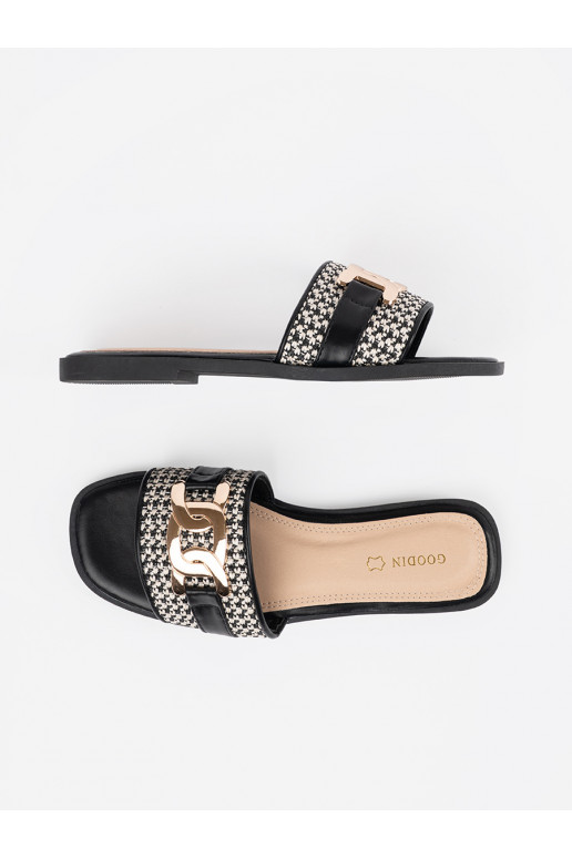 Černé a-bílé Pantofle   Černé a-bílé Pantofle