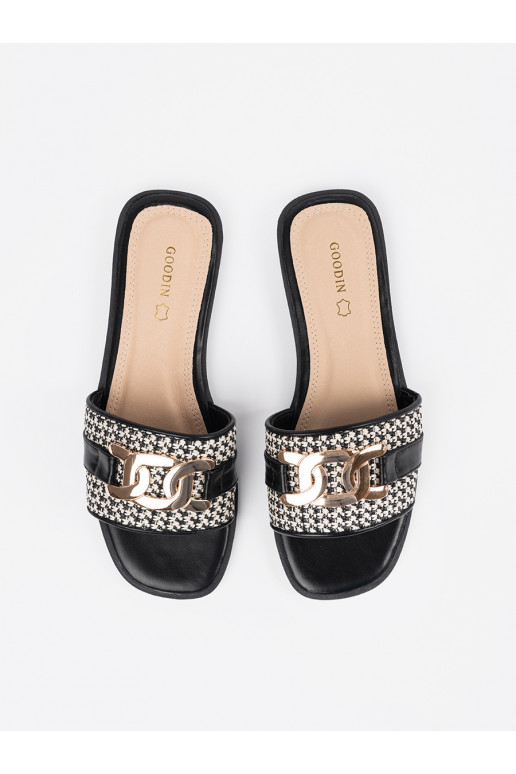 Černé a-bílé Pantofle   Černé a-bílé Pantofle