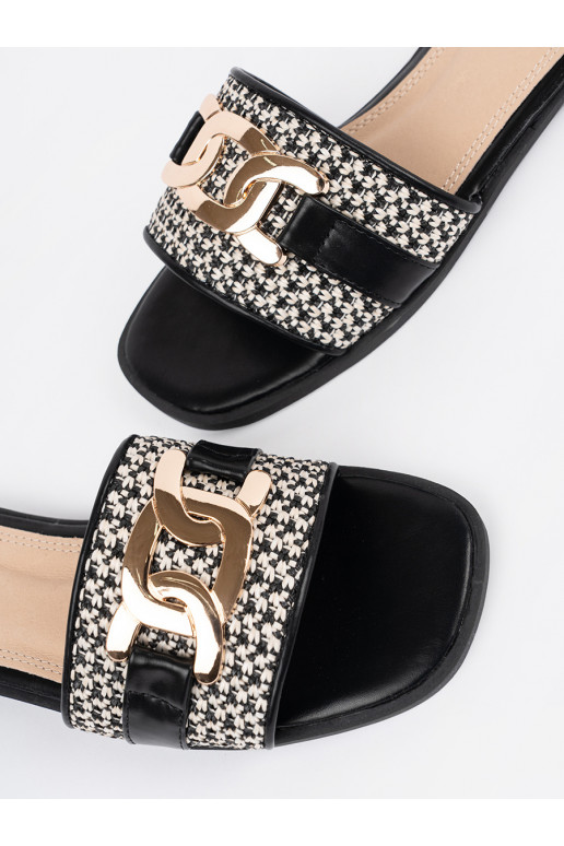 Černé a-bílé Pantofle   Černé a-bílé Pantofle