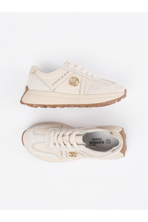 béžové Tenisky  s masivním podpatkem béžové Tenisky  s masivním podpatkem