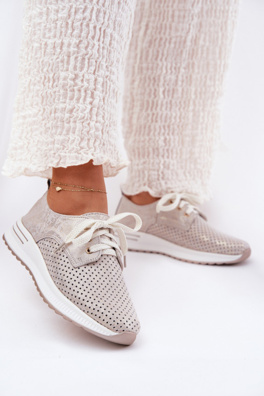 boty  s platformou Artiker 56C2113 béžové-zlaté barvy   boty  s platformou Artiker 56C2113 béžové-zlaté barvy