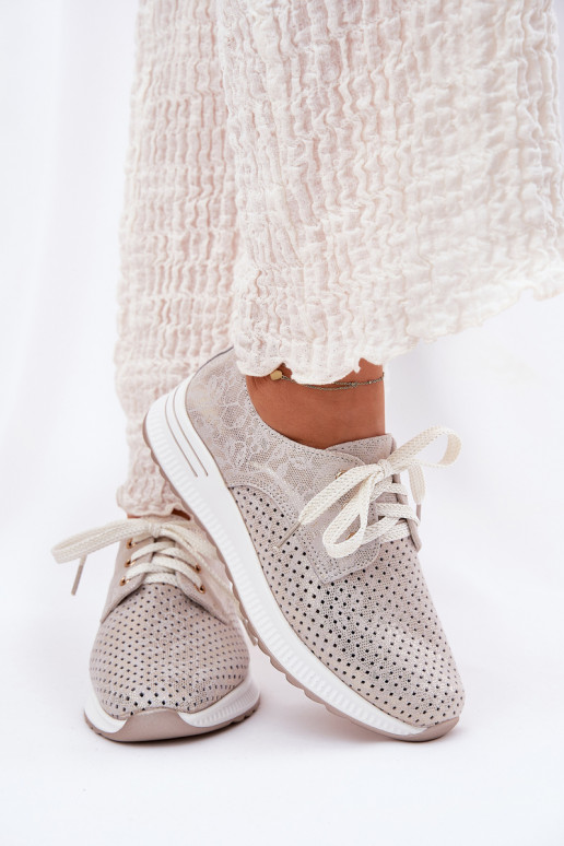 boty  s platformou Artiker 56C2113 béžové-zlaté barvy   boty  s platformou Artiker 56C2113 béžové-zlaté barvy