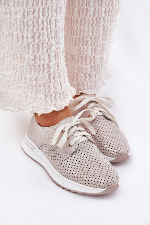 boty  s platformou Artiker 56C2113 béžové-zlaté barvy   boty  s platformou Artiker 56C2113 béžové-zlaté barvy