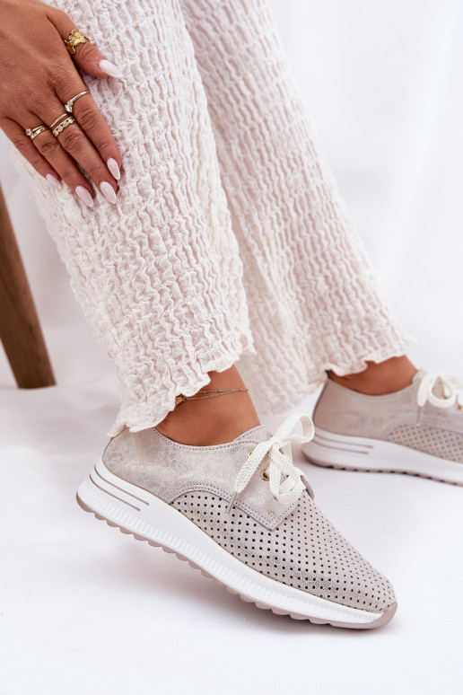 boty  s platformou Artiker 56C2113 béžové-zlaté barvy   boty  s platformou Artiker 56C2113 béžové-zlaté barvy