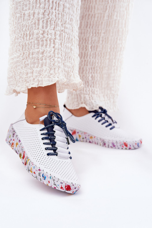 boty Na j Platformie Artiker 52C1713 Bílá-tmavě modrá  boty Na j Platformie Artiker 52C1713 Bílá-tmavě modrá