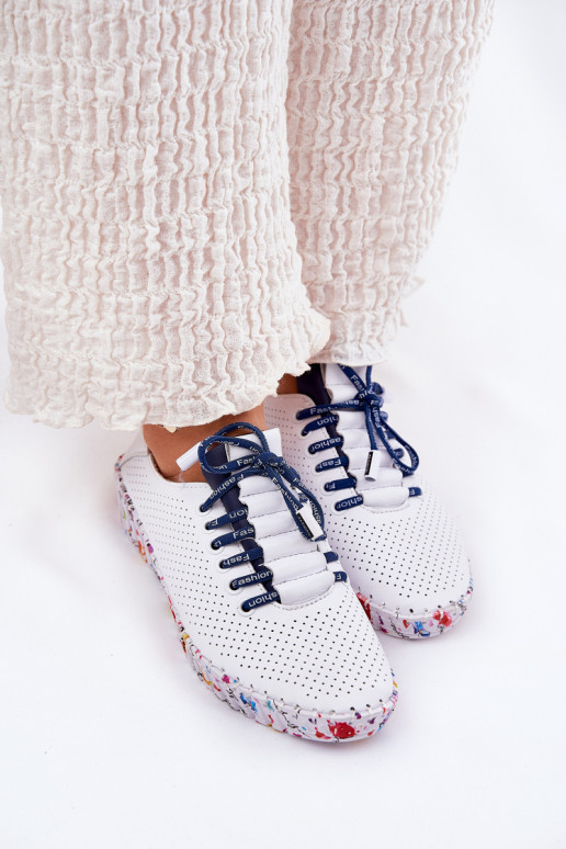 boty Na j Platformie Artiker 52C1713 Bílá-tmavě modrá  boty Na j Platformie Artiker 52C1713 Bílá-tmavě modrá