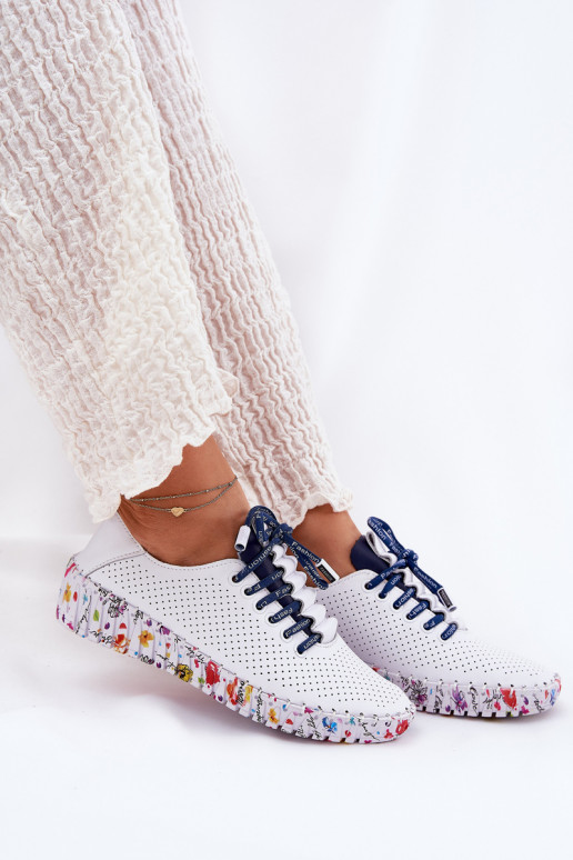 boty Na j Platformie Artiker 52C1713 Bílá-tmavě modrá  boty Na j Platformie Artiker 52C1713 Bílá-tmavě modrá