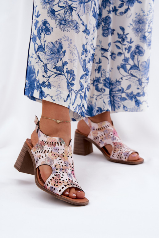 s ažurovými prvky Dámské sandály na vysokém podpatku různé barvy Tosine