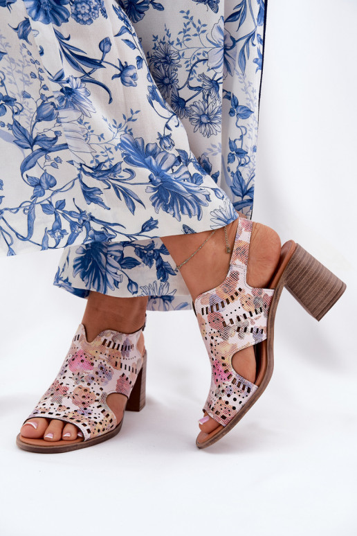 s ažurovými prvky Dámské sandály na vysokém podpatku různé barvy Tosine