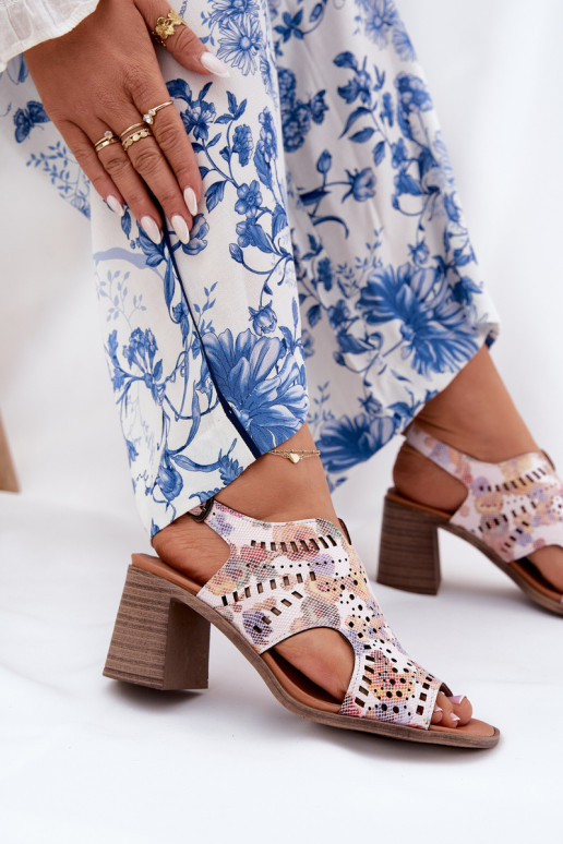 s ažurovými prvky Dámské sandály na vysokém podpatku různé barvy Tosine