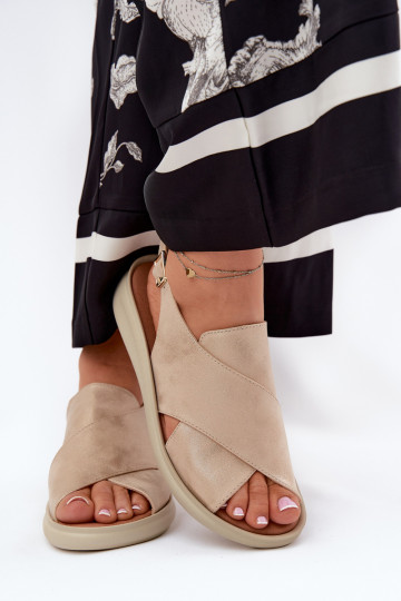 Dámské sandály z ekologické kůže zlaté barvy Tosmelia