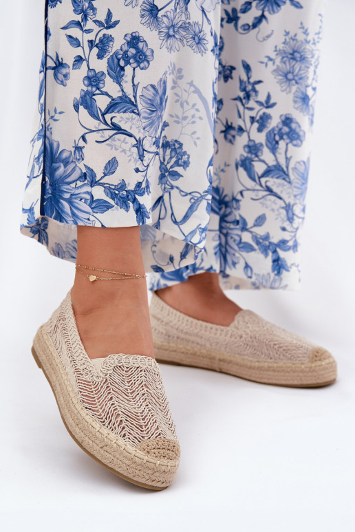 Espadrilky s platformou Vinceza 17392 béžové Espadrilky s platformou Vinceza 17392 béžové