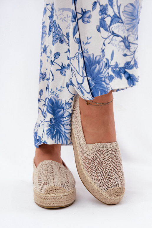 Espadrilky s platformou Vinceza 17392 béžové Espadrilky s platformou Vinceza 17392 béžové