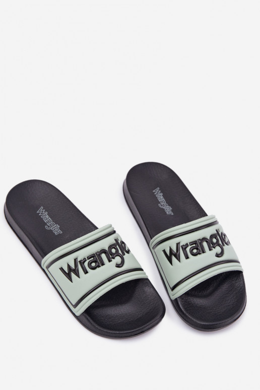 Pantofle  WRANGLER AVERELL SLIDER MEN LOW 20251042.52D světle zelená Pantofle  WRANGLER AVERELL SLIDER MEN LOW 20251042.52D světle zelená