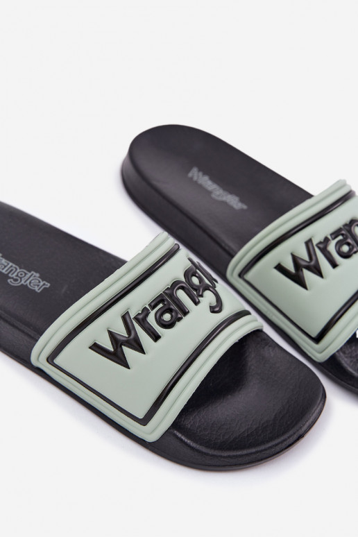 Pantofle  WRANGLER AVERELL SLIDER MEN LOW 20251042.52D světle zelená Pantofle  WRANGLER AVERELL SLIDER MEN LOW 20251042.52D světle zelená