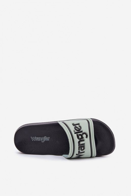 Pantofle  WRANGLER AVERELL SLIDER MEN LOW 20251042.52D světle zelená Pantofle  WRANGLER AVERELL SLIDER MEN LOW 20251042.52D světle zelená