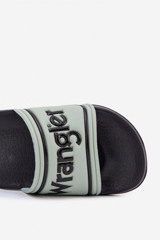 Pantofle  WRANGLER AVERELL SLIDER MEN LOW 20251042.52D světle zelená Pantofle  WRANGLER AVERELL SLIDER MEN LOW 20251042.52D světle zelená
