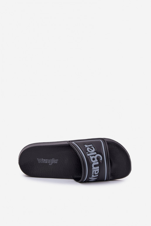 Pantofle  WRANGLER AVERELL SLIDER MEN LOW 20251042.25Y Černé Pantofle  WRANGLER AVERELL SLIDER MEN LOW 20251042.25Y Černé