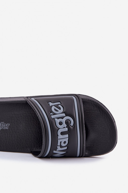 Pantofle  WRANGLER AVERELL SLIDER MEN LOW 20251042.25Y Černé Pantofle  WRANGLER AVERELL SLIDER MEN LOW 20251042.25Y Černé