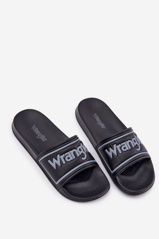 Pantofle  WRANGLER AVERELL SLIDER MEN LOW 20251042.25Y Černé Pantofle  WRANGLER AVERELL SLIDER MEN LOW 20251042.25Y Černé