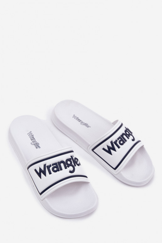 Pantofle  WRANGLER AVERELL SLIDER MEN LOW 20251042.1FG bílé Pantofle  WRANGLER AVERELL SLIDER MEN LOW 20251042.1FG bílé