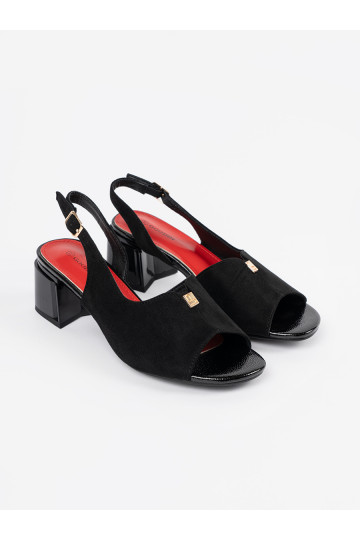 ze semiše sandály  Černé 2