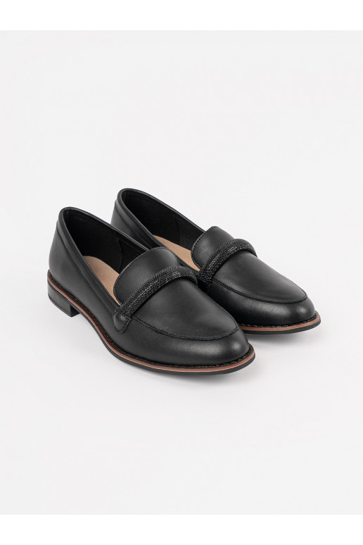 Černé mokasíny ze skórzaną wkładką Sergio Leone Černé mokasíny ze skórzaną wkładką Sergio Leone