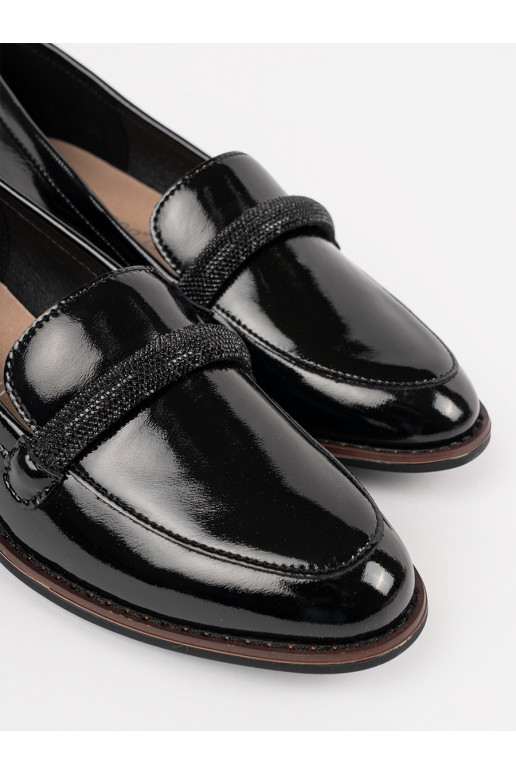 mokasíny ze skórzaną wkładką Sergio Leone Černé mokasíny ze skórzaną wkładką Sergio Leone Černé