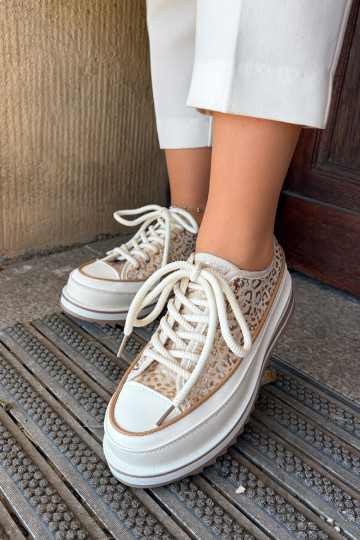 Ležérní obuv s platformou S.Barski BF51-101 béžové 2