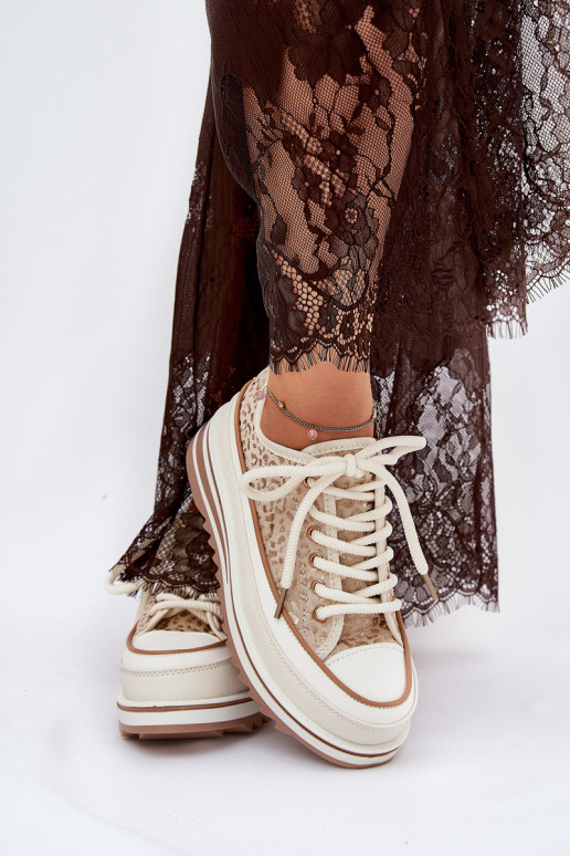 Ležérní obuv s platformou S.Barski BF51-101 béžové Ležérní obuv s platformou S.Barski BF51-101 béžové