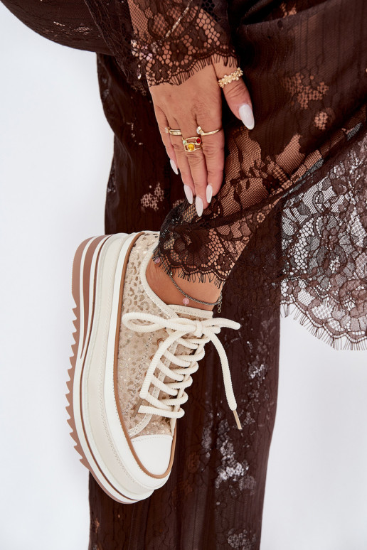 Ležérní obuv s platformou S.Barski BF51-101 béžové Ležérní obuv s platformou S.Barski BF51-101 béžové