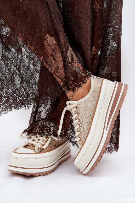 Ležérní obuv s platformou S.Barski BF51-101 béžové Ležérní obuv s platformou S.Barski BF51-101 béžové