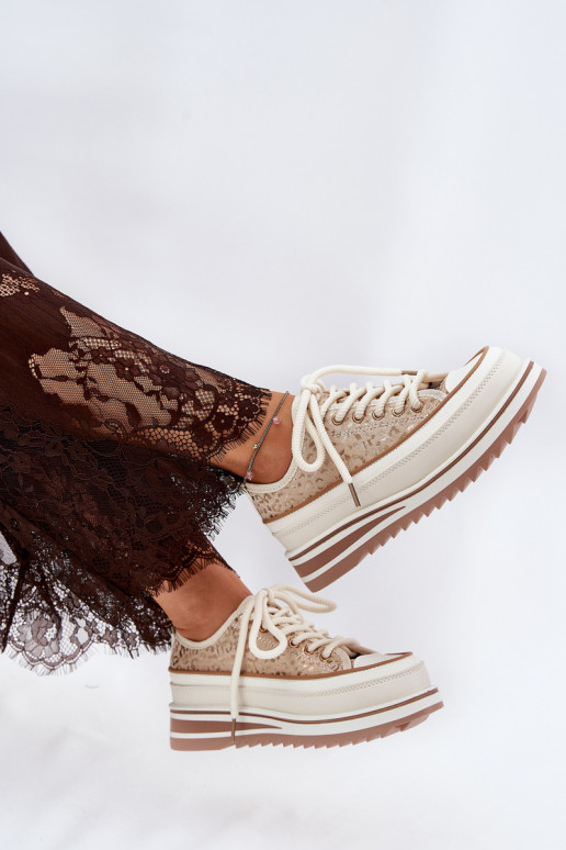 Ležérní obuv s platformou S.Barski BF51-101 béžové Ležérní obuv s platformou S.Barski BF51-101 béžové