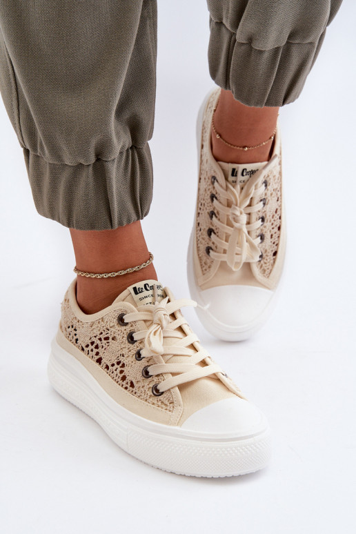 s krajkovými motivy Ležérní obuv Lee Cooper LCW-23-44-1620 béžové s krajkovými motivy Ležérní obuv Lee Cooper LCW-23-44-1620 béžové