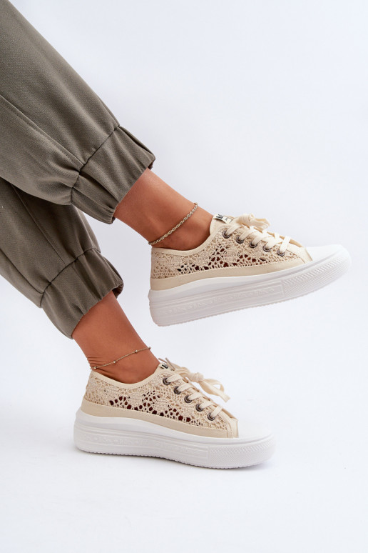 s krajkovými motivy Ležérní obuv Lee Cooper LCW-23-44-1620 béžové s krajkovými motivy Ležérní obuv Lee Cooper LCW-23-44-1620 béžové