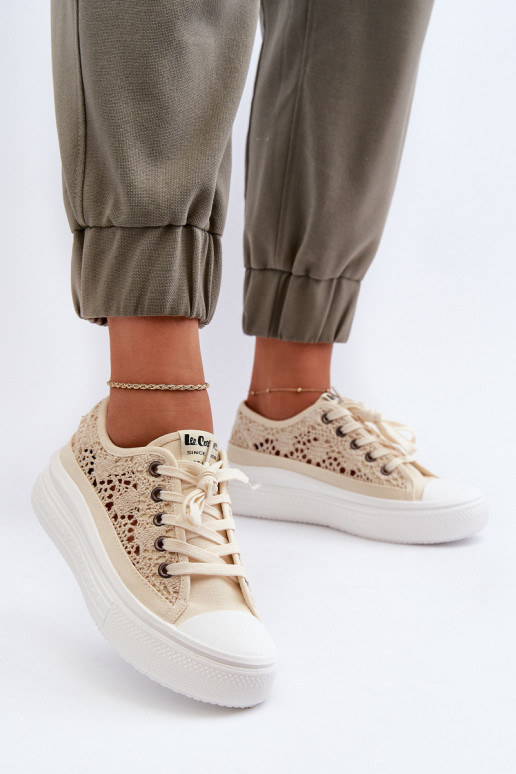 s krajkovými motivy Ležérní obuv Lee Cooper LCW-23-44-1620 béžové s krajkovými motivy Ležérní obuv Lee Cooper LCW-23-44-1620 béžové