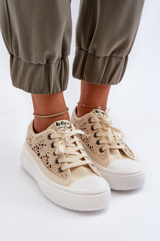 s krajkovými motivy Ležérní obuv Lee Cooper LCW-23-44-1620 béžové s krajkovými motivy Ležérní obuv Lee Cooper LCW-23-44-1620 béžové